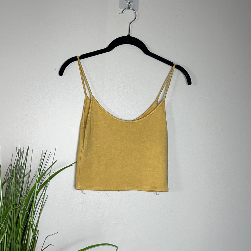 Brandy Melville Cropped Yellow Tank Top